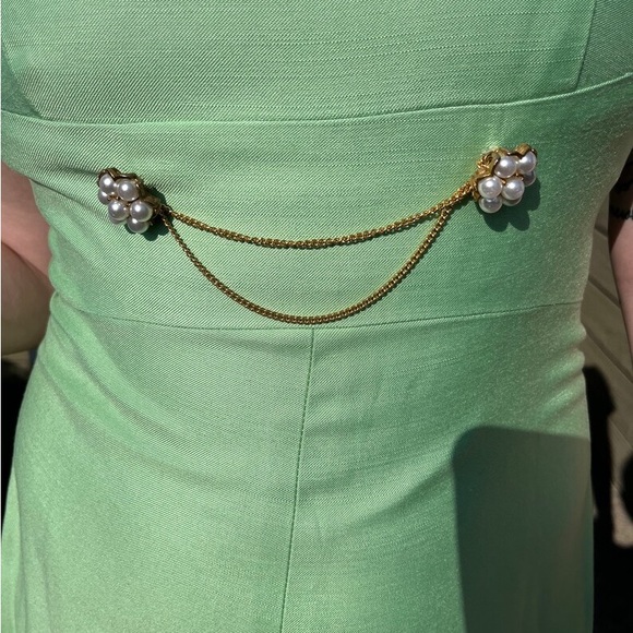 60s MOD Mint Green EMMA DOMB Dress / Coat Set - Vintage 1960s Dress size 14 - Picture 5 of 10